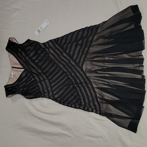 London Times Black Sheer Criscross Dress Sz. 8